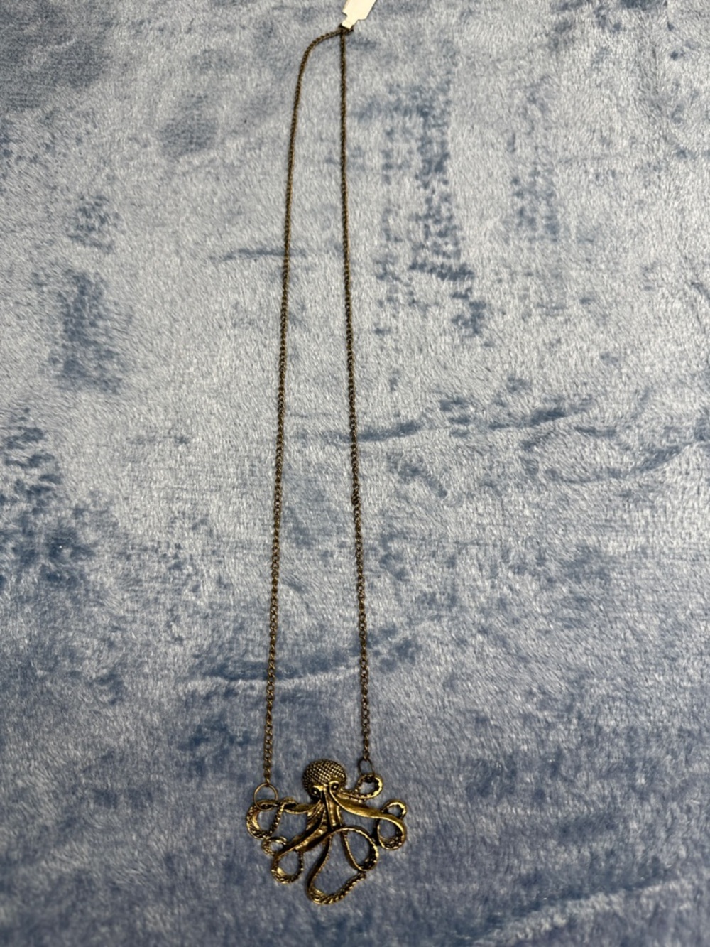 Octopus Pendant Necklace in Antique Gold